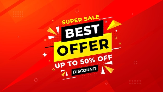 Best Offer Discount banner Offer sale banner vector sjabloon Sale label en kortingen achtergrond