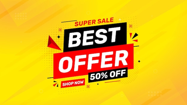 Best Offer Discount banner Offer sale banner vector template Sale label and discounts background