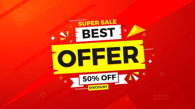 Best Offer Discount banner Offer sale banner vector template Sale label and discounts background