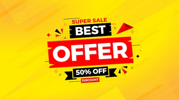 Best Offer Discount banner Offer sale banner vector template Sale label and discounts background