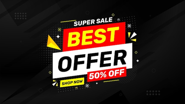 Best Offer Discount banner Offer sale banner vector template Sale label and discounts background