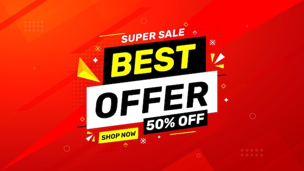 Best Offer Discount banner Offer sale banner vector template Sale label and discounts background