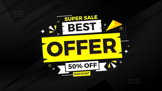 Best offer discount banner offer sale banner vector template sale label and discounts background