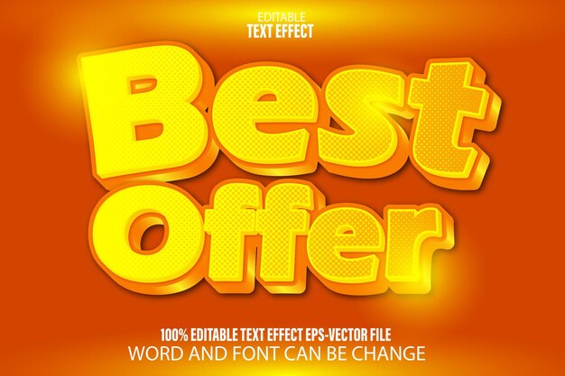 Best offer editable text effect modern style