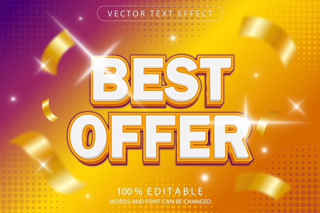 Best offer editable text effect template