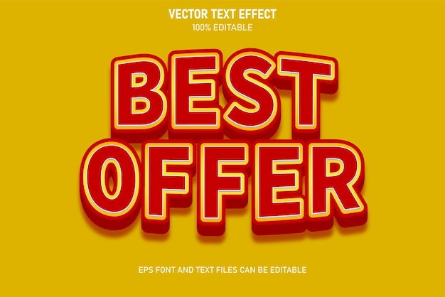 Vector best offer editable text effect trending style modern