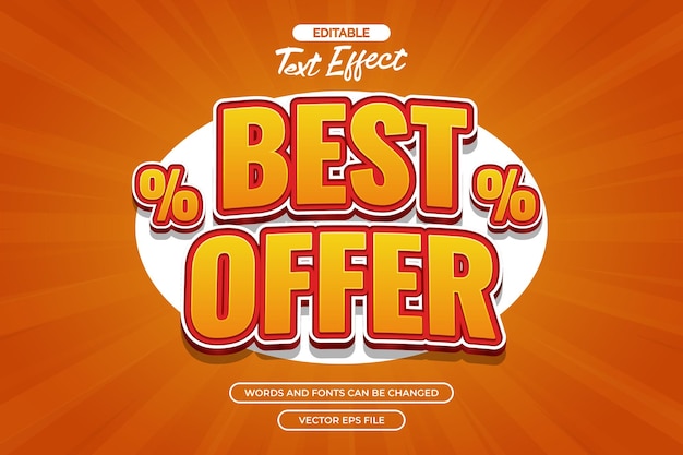 Best offer editable text effect with orange comic background