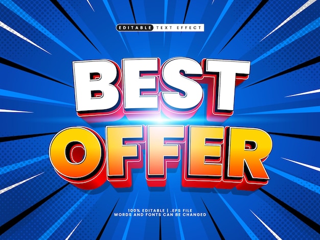 best offer editable text effect with a sale theme