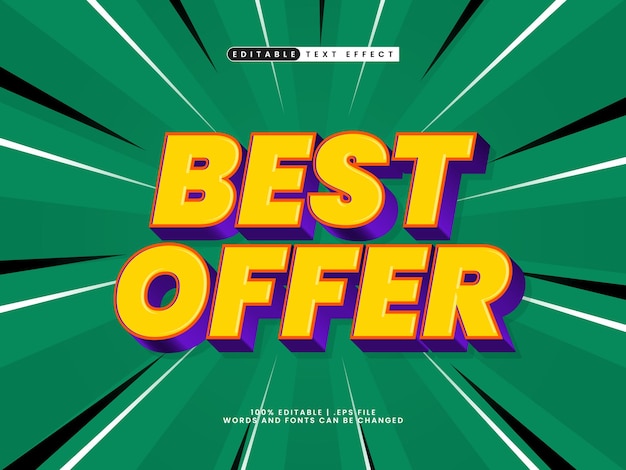 best offer editable text effect