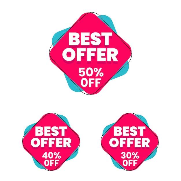 Best offer illustration, best offer with rays, bold offer sign, illustration design, isolated