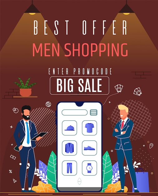 Best Offer Men Shopping Enter Promocode Big Sale.