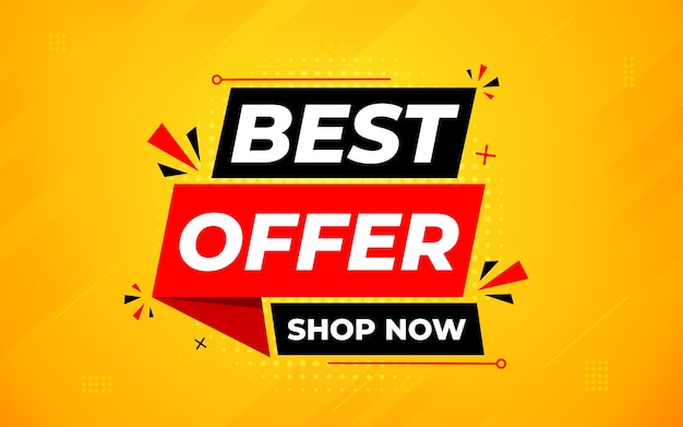 Best Offer sale banner vector template Offer banner Sale offer and discounts background Offer
