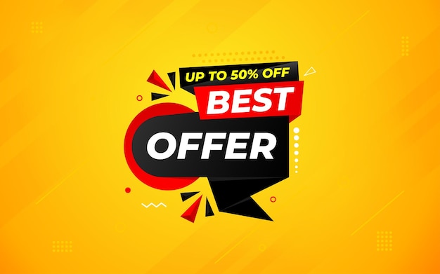 Best Offer sale banner vector template Offer banner Sale offer and discounts