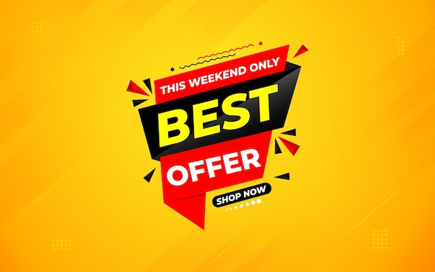 Best Offer sale banner vector template Offer banner Sale offer and discounts