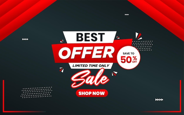 Best Offer Sale banner with editable text effect