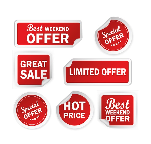 Best offer sticker set on white