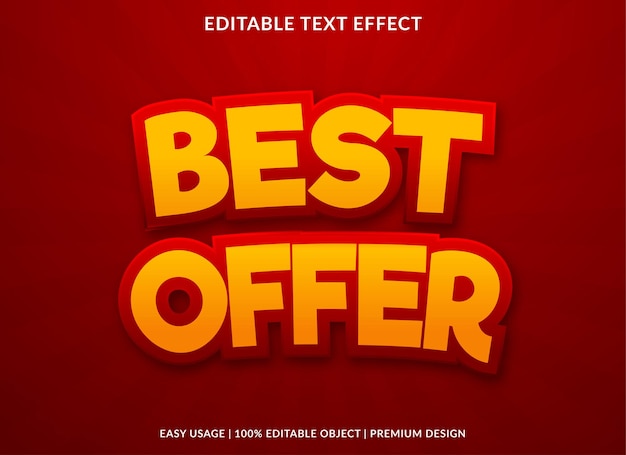 Best offer text effect with bold style