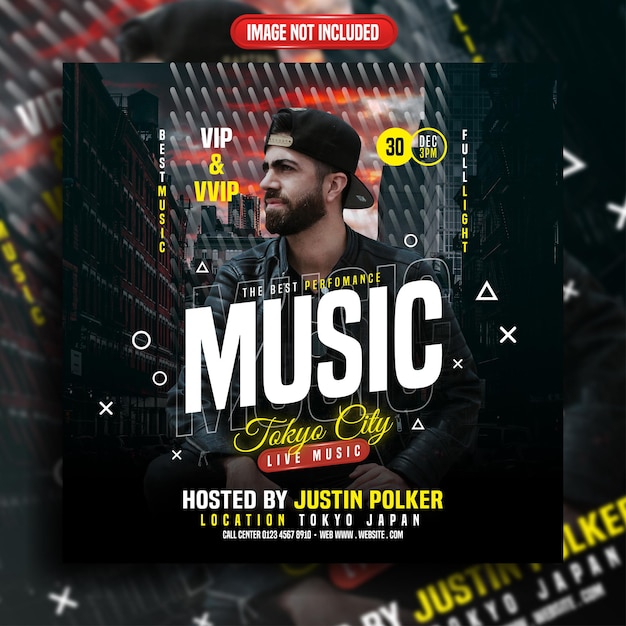 Vector the best perfomance live music social media template