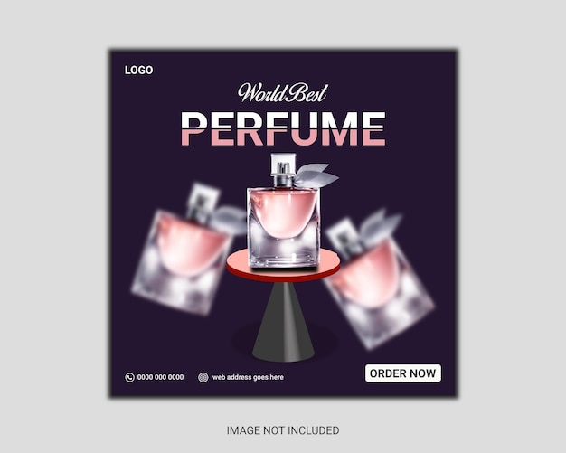 Vector best perfume design for social media post