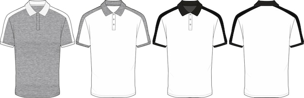 Vector best polo shirt design  flat technical drawing vector illustration