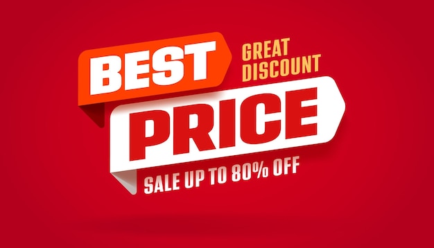 Vector best price great discount sale up to 80 percent off