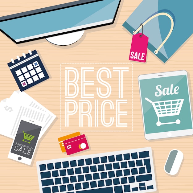 Best price Online shopping concept