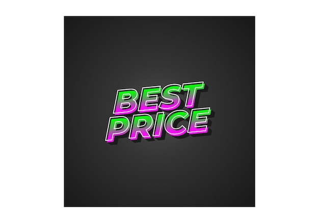 Best Price Text effect in 3D look with eye catching color