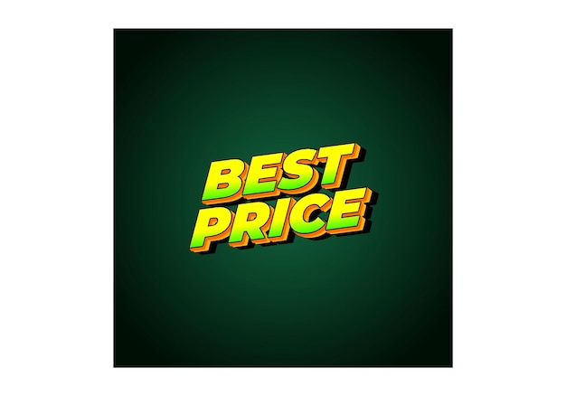 Best Price Text effect in 3D look with eye catching color