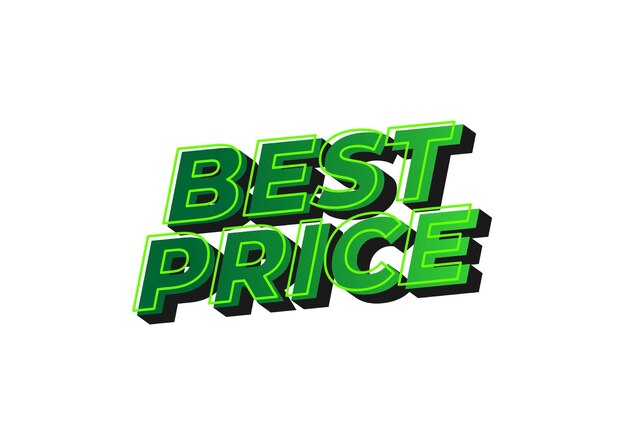Best Price Text effect in 3D look with eye catching color