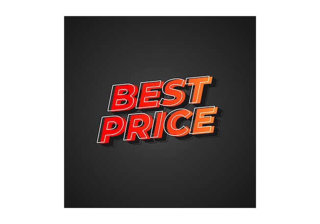 Best Price Text effect in 3D look with eye catching color