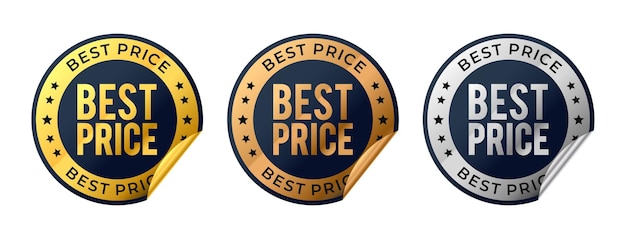 Vector best price vector badges luxury black gold bronze silver labels for icon logo sign seal etc vector