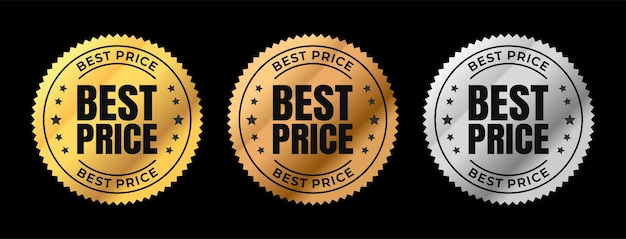 Best price vector badges Luxury black gold bronze silver labels For icon logo sign seal etc Vector