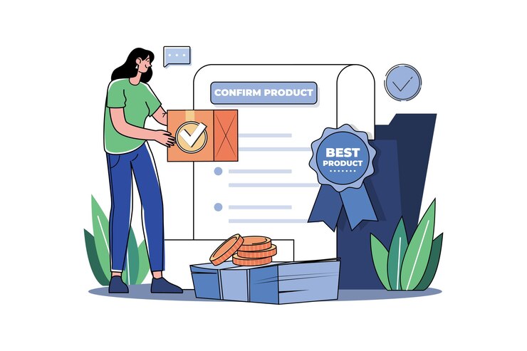Vector best product illustration concept on white background