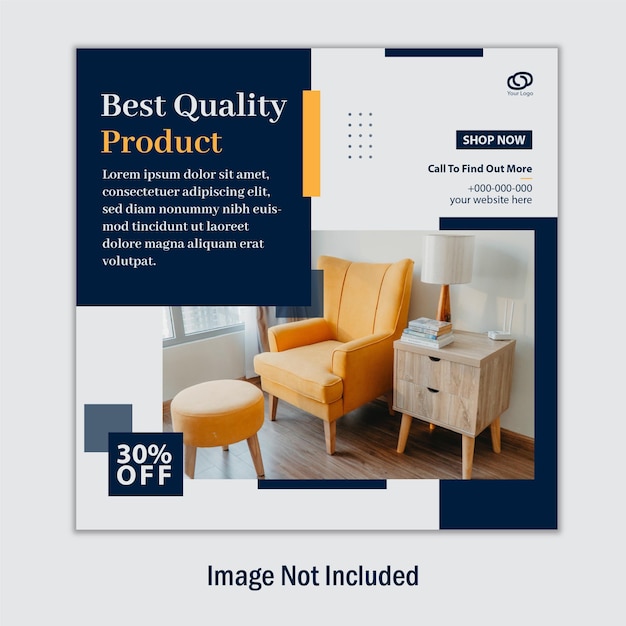 Best quality furniture social media post template