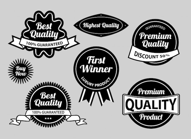 Vector best quality label badges