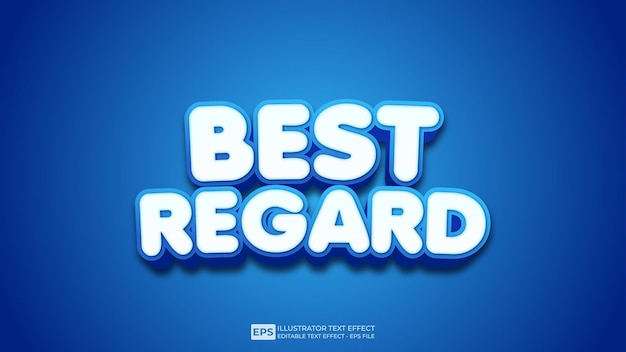 Best regard editable 3d text effect font