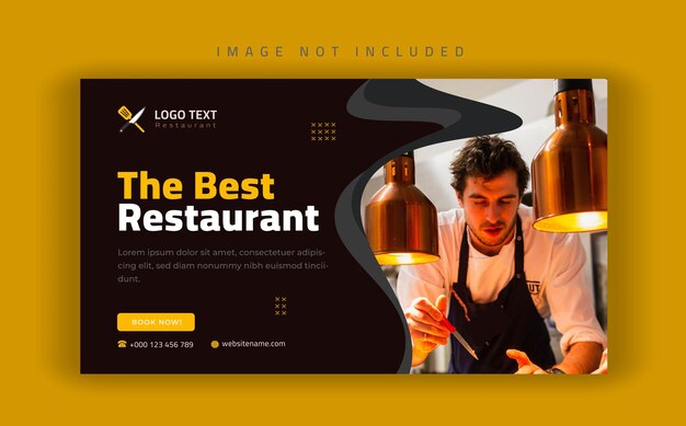 Vector best restaurant social media web banner flyer and facebook cover