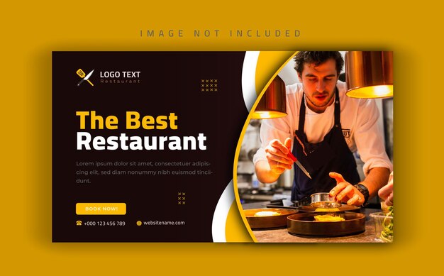 Vector best restaurant social media web banner flyer and facebook cover