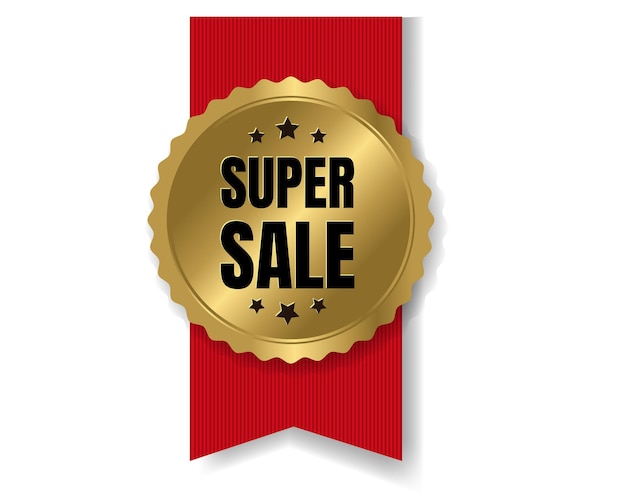 best sale badge with ribbon and white background with gradient mesh, 