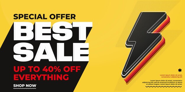 Vector best sale banner with up to 40 percent off special offer