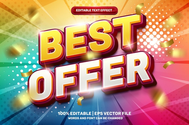 Best sale hype modern 3d editable text effect with colorfull halftone comic background