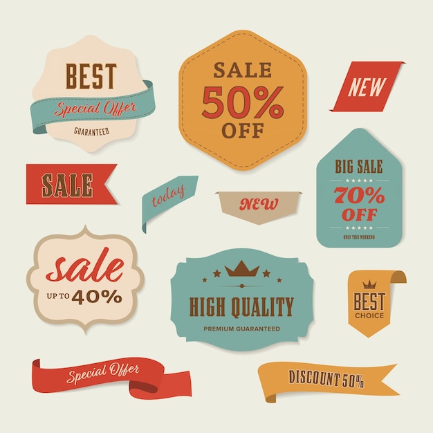 Best sale label and special offer vintage retro banner