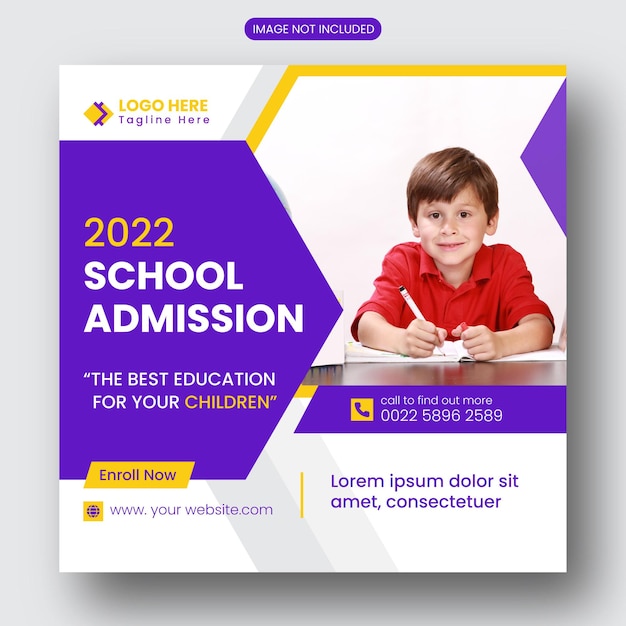 the best school admission offer social media banner design 2022