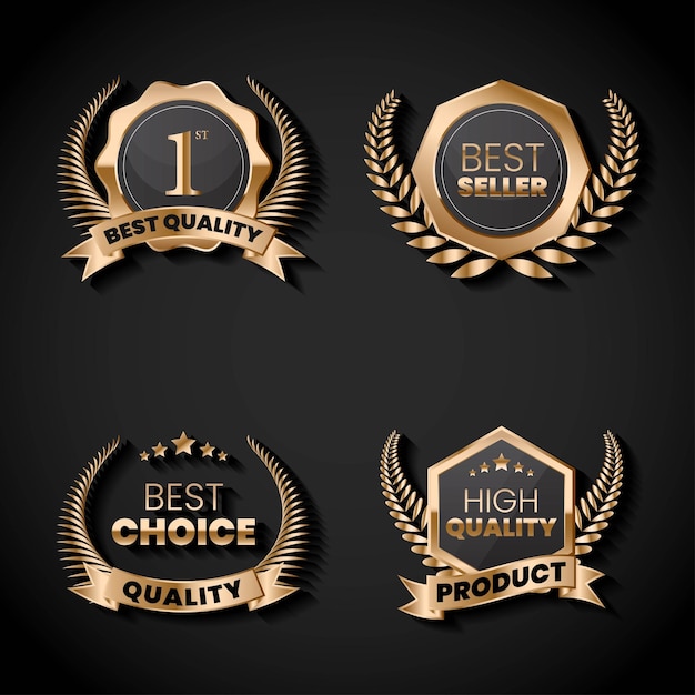 best seller award badge best selection high quality elegant gold best product