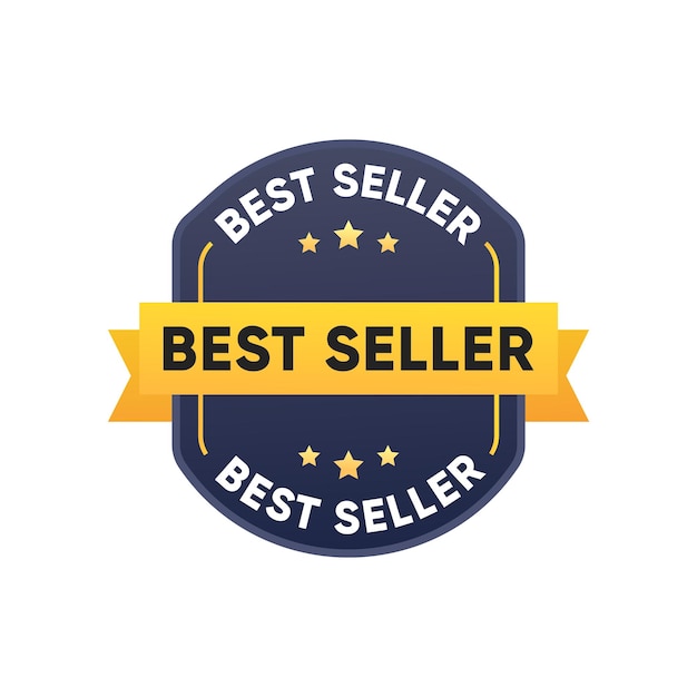 best seller badge ribbon stamp vector design