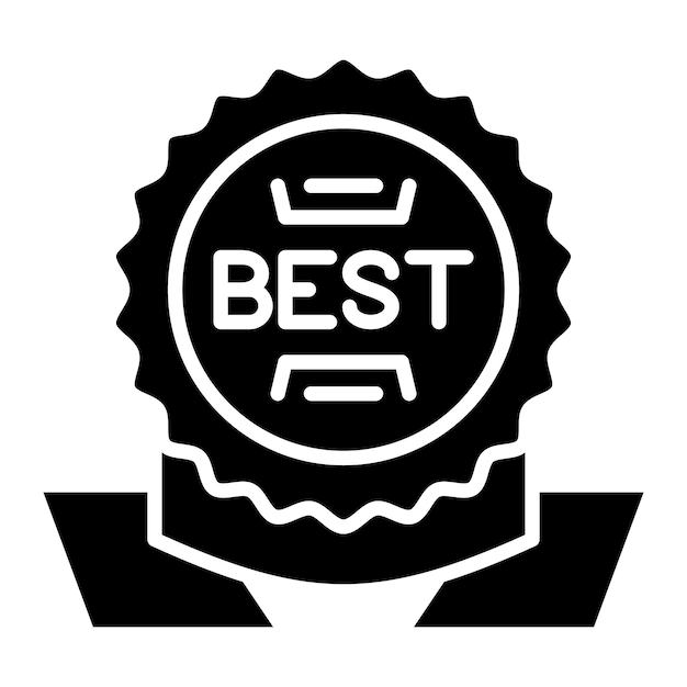 Vettore il best seller glyph solid black illustration