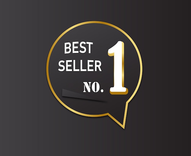 Best seller no1 award black label stiker vector design