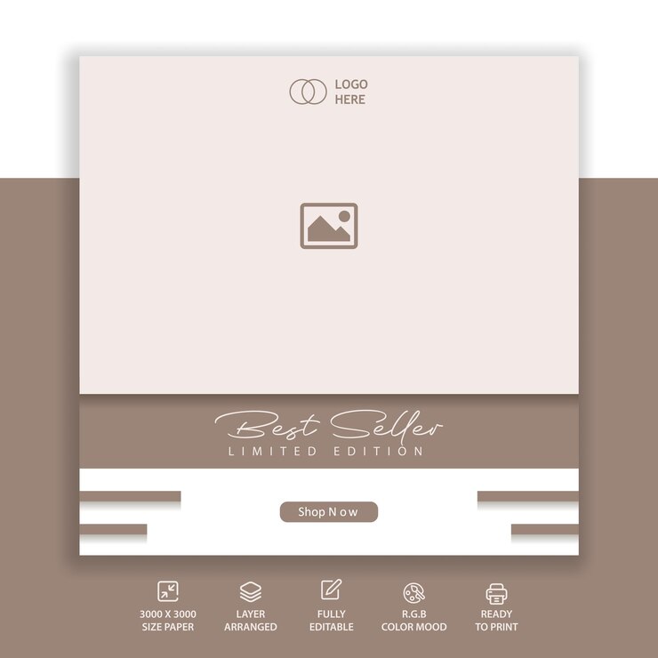 Vector best seller social media post template for fashion promoting