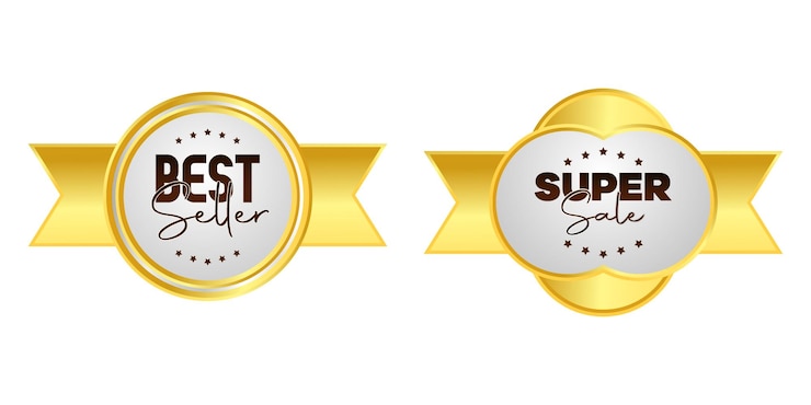 Vector best seller and super sale badges