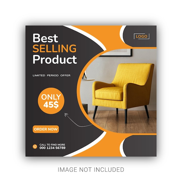 Best selling furniture social media post template